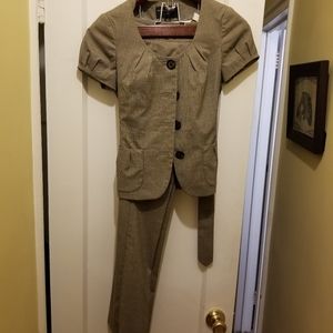 Grey plaid two piece suit